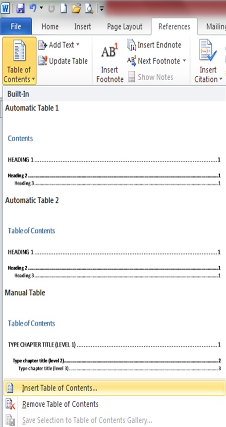 tao muc luc tu dong tren word 5