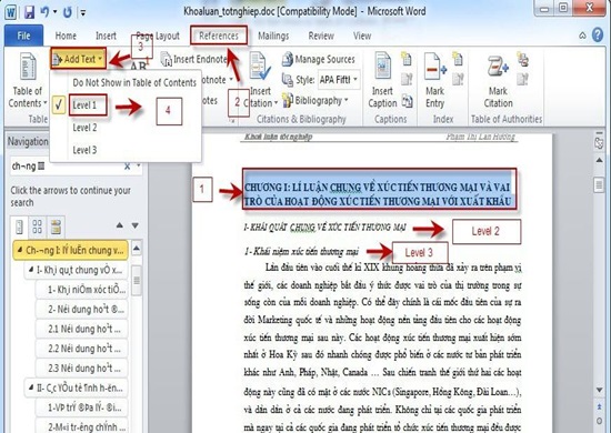tao muc luc tu dong tren word 7
