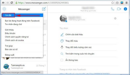 Ảnh minh hoạ: tắt âm thanh Messenger trên máy tính 3