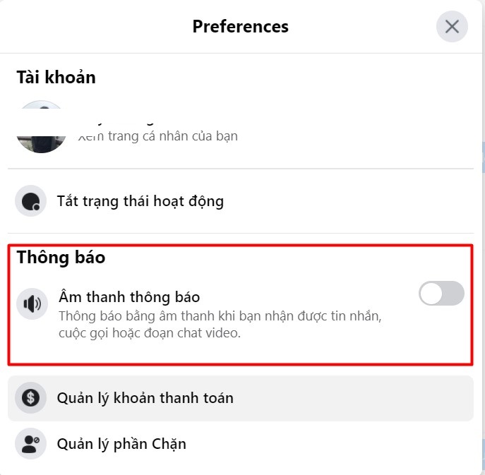 Ảnh minh hoạ: tắt âm thanh Messenger trên máy tính 4
