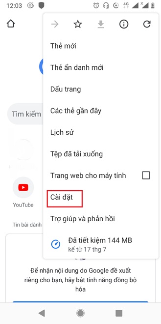 tat quang cao google tren Android 7
