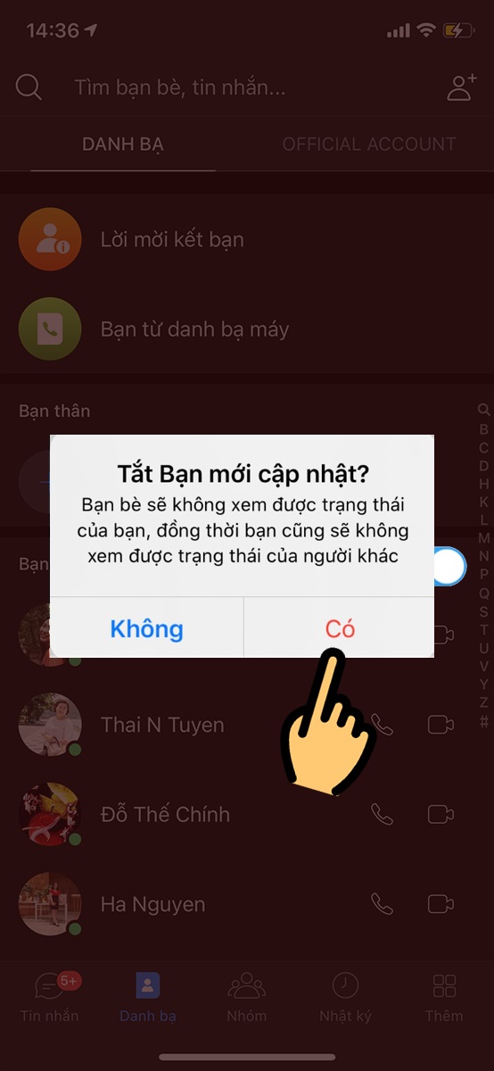 Ảnh minh hoạ: tắt vừa mới truy cập trên zalo (1)