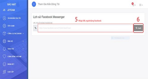 tim tin nhan cu tren facebook theo ngay 16