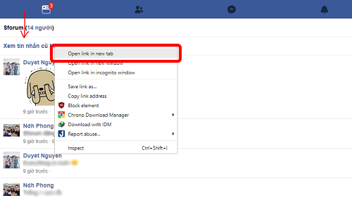 tim tin nhan cu tren facebook theo ngay 3