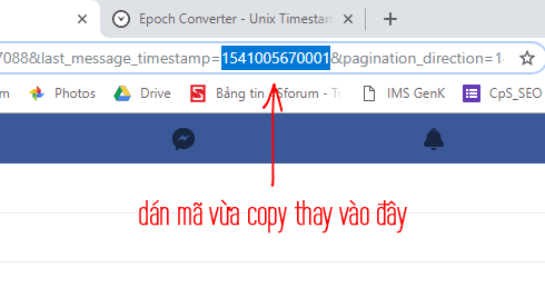 tim tin nhan cu tren facebook theo ngay 5