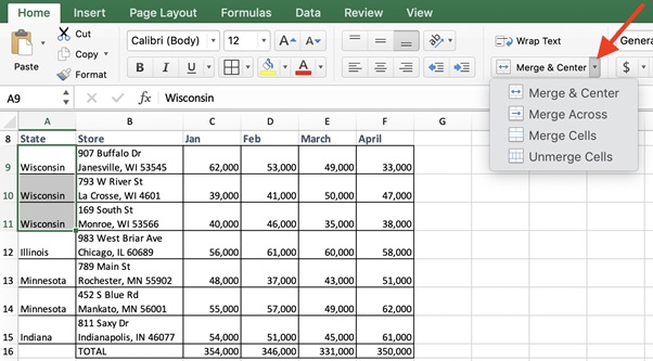 tron o trong excel 1