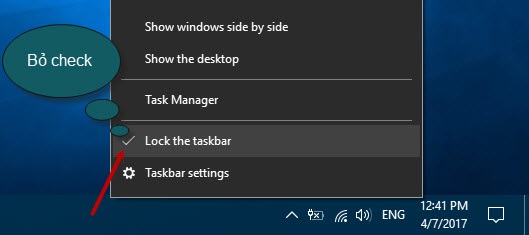 tuy chinh thanh taskbar nam doc