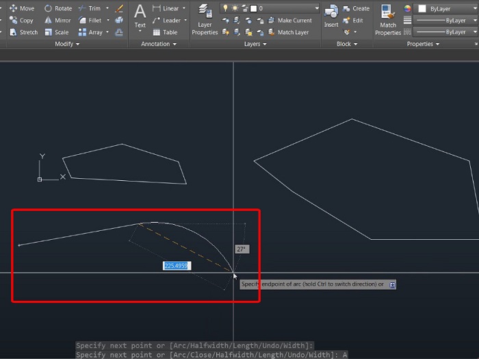 ve duong cong bat ki trong autocad 3