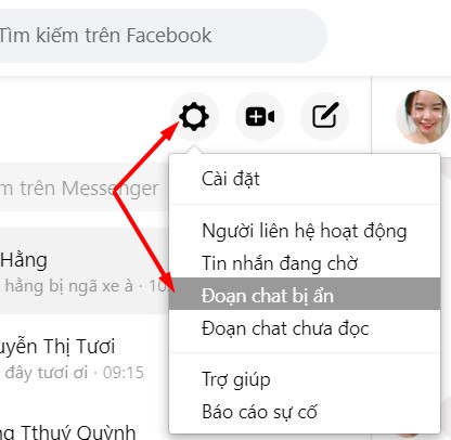 xem tin nhan an tren facebook messenger 5
