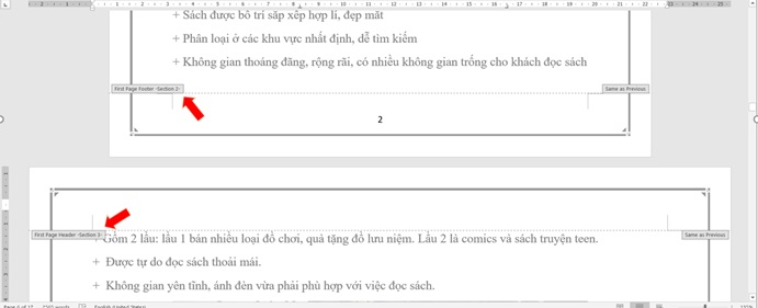 xoa Section trong Word 2