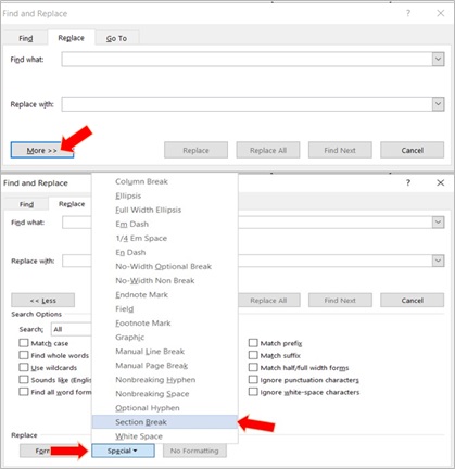 xoa Section trong Word 5