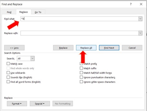 xoa Section trong Word 6