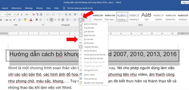 xoa bo khung trong word 9