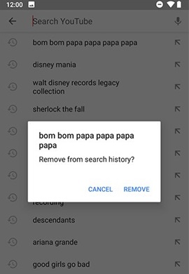 xoa lich su youtube tren dien thoai 3