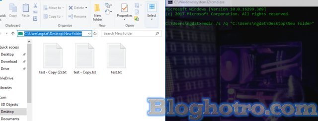 xoa thu muc cung dau tren windows