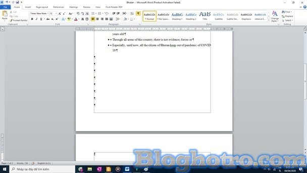 xoa trang trong word 6