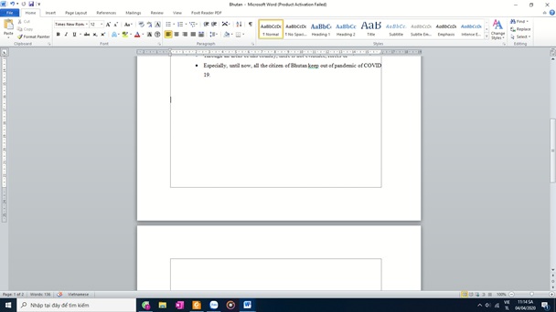 xoa trang trong word