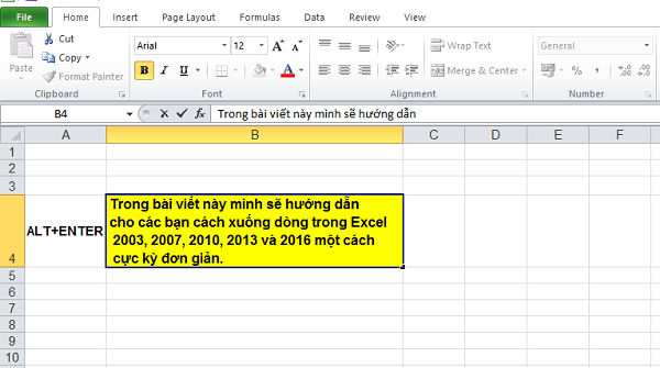 xuong dong trong cung 1 o excel