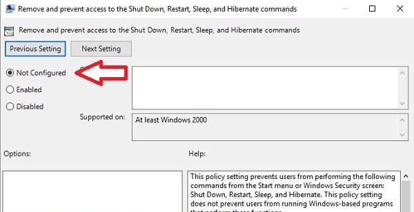 Ảnh minh hoạ: there are currently no power options available (2)