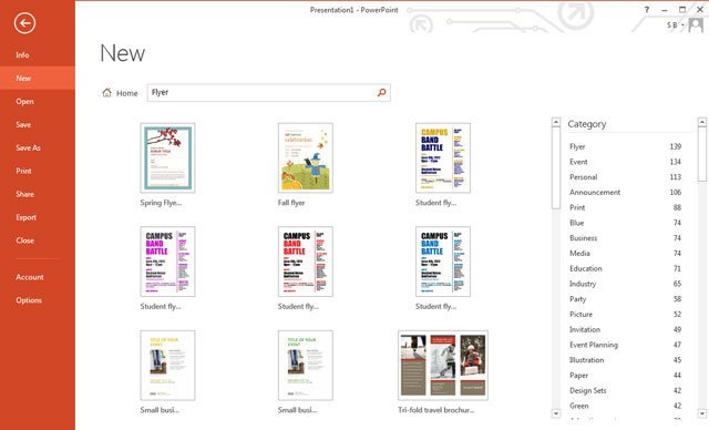 Powerpoint có thể được sử dụng để thiết kế tờ rơi