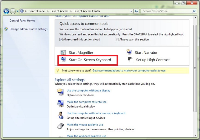 Ảnh minh hoạ: hướng dẫn bật bàn phím ảo trên windows 7