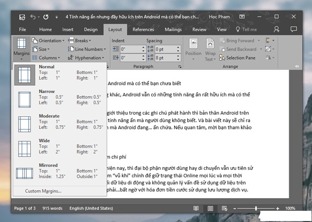 Ảnh minh hoạ: điều chỉnh bố cục trang trước khi in trong Word (6)