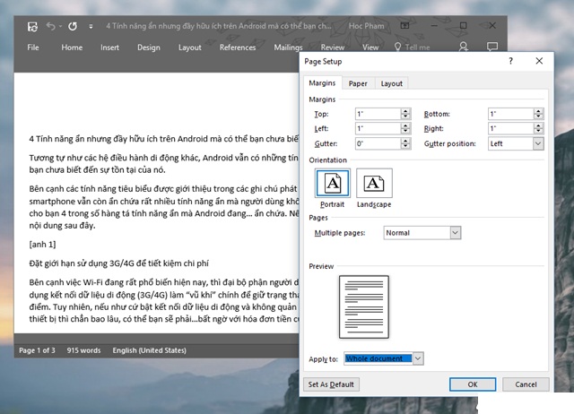 Ảnh minh hoạ: điều chỉnh bố cục trang trước khi in trong Word (7)