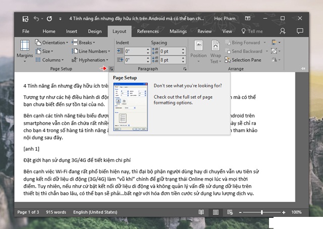 Ảnh minh hoạ: điều chỉnh bố cục trang trước khi in trong Word (8)