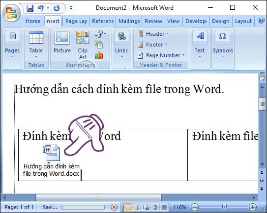 Ảnh minh hoạ: đính kèm file vào trong word (5)