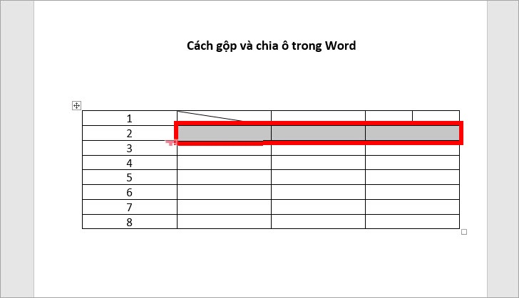 Ảnh minh hoạ: gộp ô trong word