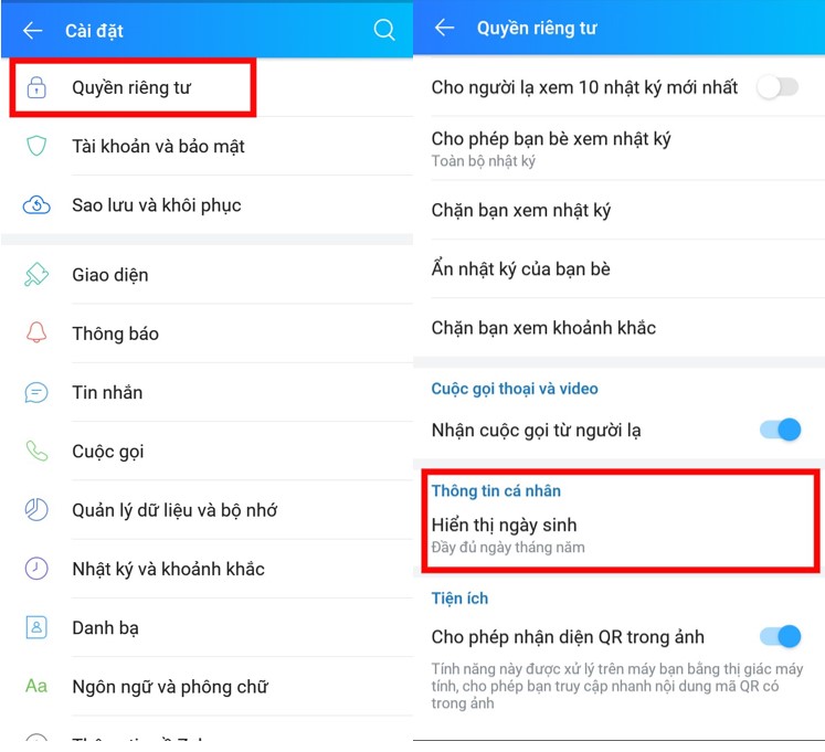 Ảnh minh hoạ: tắt thông báo sinh nhật trên zalo (3)