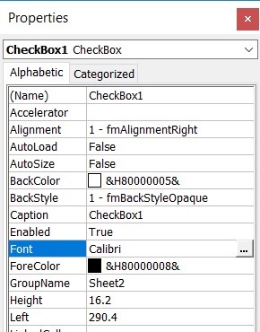 Ảnh minh hoạ: thay đổi Font chữ, kích thước checkbox trong Excel (3)