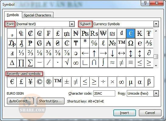 Ảnh minh hoạ: cách chèn ký tự đặc biệt trong file văn bản Word (2)