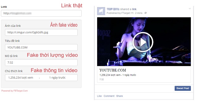 Ảnh minh hoạ: fake link facebook