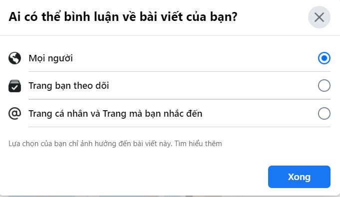 Ảnh minh hoạ: giới hạn người bình luận trên facebook (1)