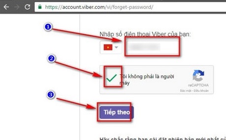 Ảnh minh hoạ: Lấy lại mật khẩu Viber (2)