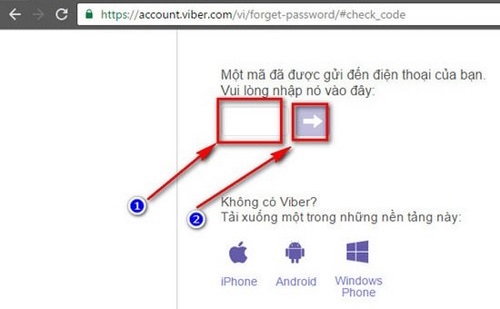 Ảnh minh hoạ: Lấy lại mật khẩu Viber (3)