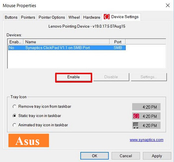Ảnh minh hoạ: lỗi touchpad Asus không sử dụng được (8)