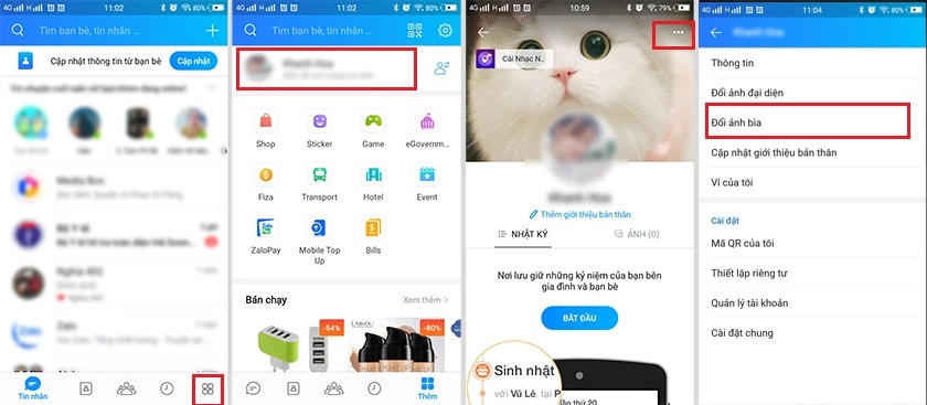 Hướng dẫn cách thay đổi ảnh bìa trên ứng dụng zalo