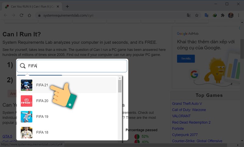 Ảnh minh hoạ: web test cấu hình máy chơi game (1)