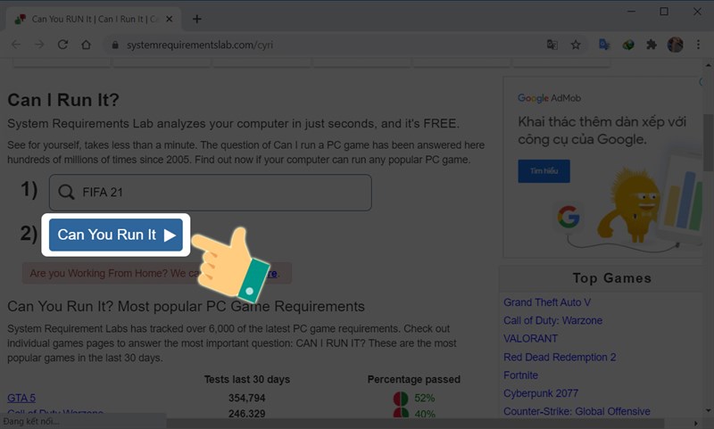 Ảnh minh hoạ: web test cấu hình máy chơi game (2)