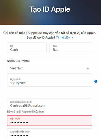 Ảnh minh họa: tạo tài khoản iCloud (2)