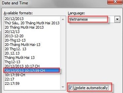 Ảnh minh hoạ: Cách chèn thêm ngày tháng năm hiện tại trong word (3)