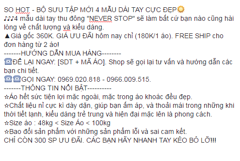 Ảnh minh hoạ: mẫu quảng cáo trên facebook hay (2)