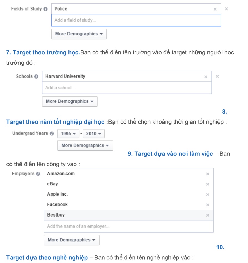 Ảnh minh hoạ: Những đặc điểm có thể target trên quảng cáo facebook (4)