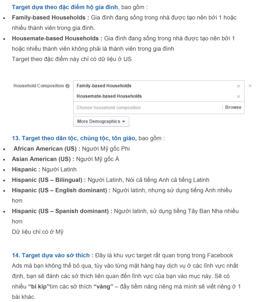 Ảnh minh hoạ: Những đặc điểm có thể target trên quảng cáo facebook (6)