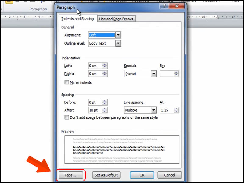 Ảnh minh hoạ: Tạo dòng dấu chấm trong word (1)