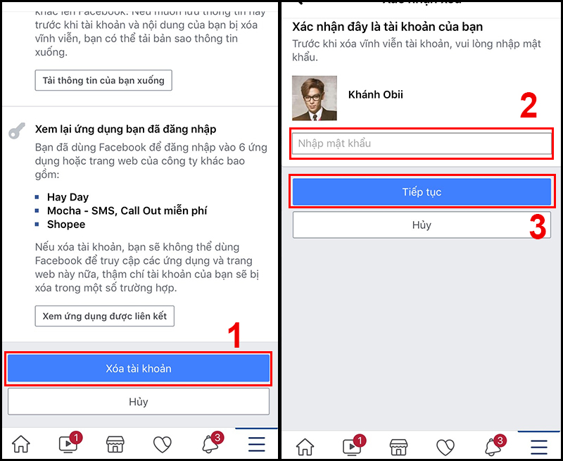 Ảnh minh hoạ: xoá tài khoản facebook vĩnh viễn trên điện thoại (3)