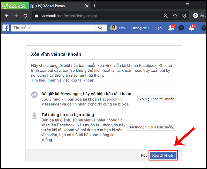 Ảnh minh hoạ: xoá tài khoản facebook vĩnh viễn (4)