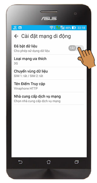 Bật mạng nhưng không hiện 3G, H hoặc H+ trên điện thoại (1)